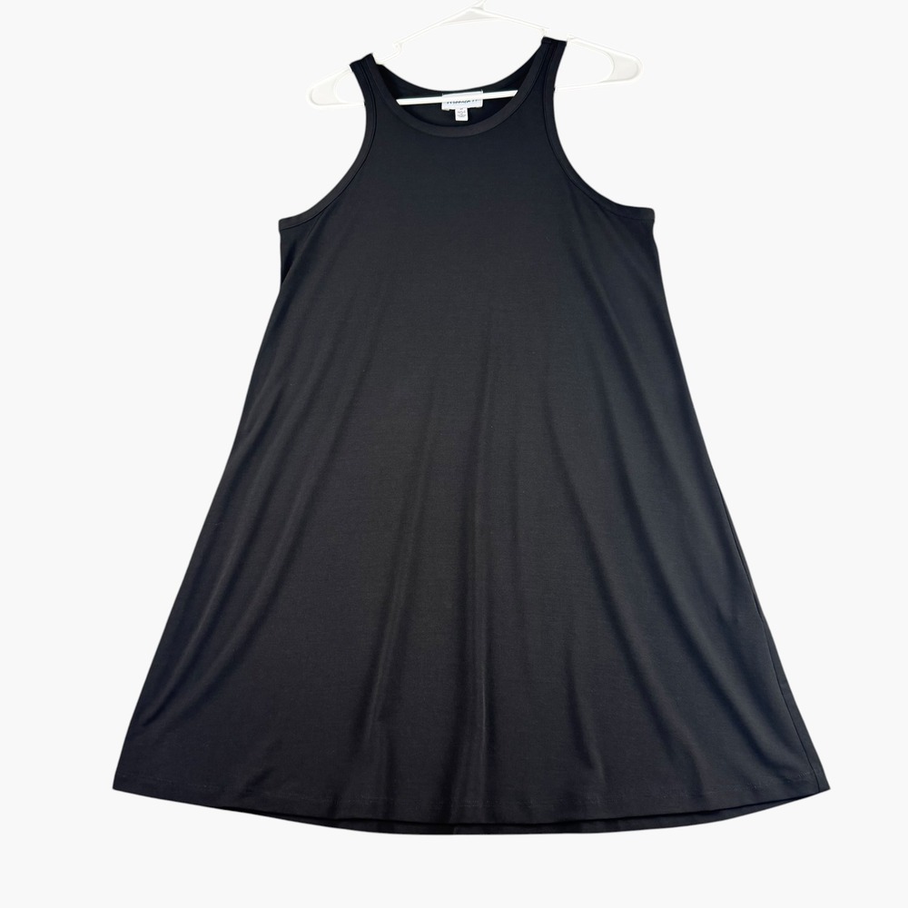 Veronica M Black Sleeveless Racerback Swing Dress Medium Made in USA